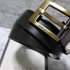 GUCCI Pre-Owned Leather Belt Gold Hardware Brown