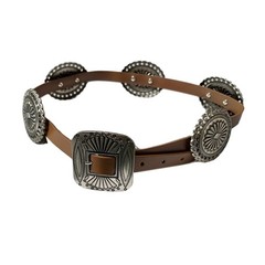 Ethnic Teens Carved Floral Belt Adjustable Buckle Waist Straps for Dress Shirt