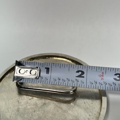 V W SILVER & BLUE METAL ADULT BELT BUCKLE