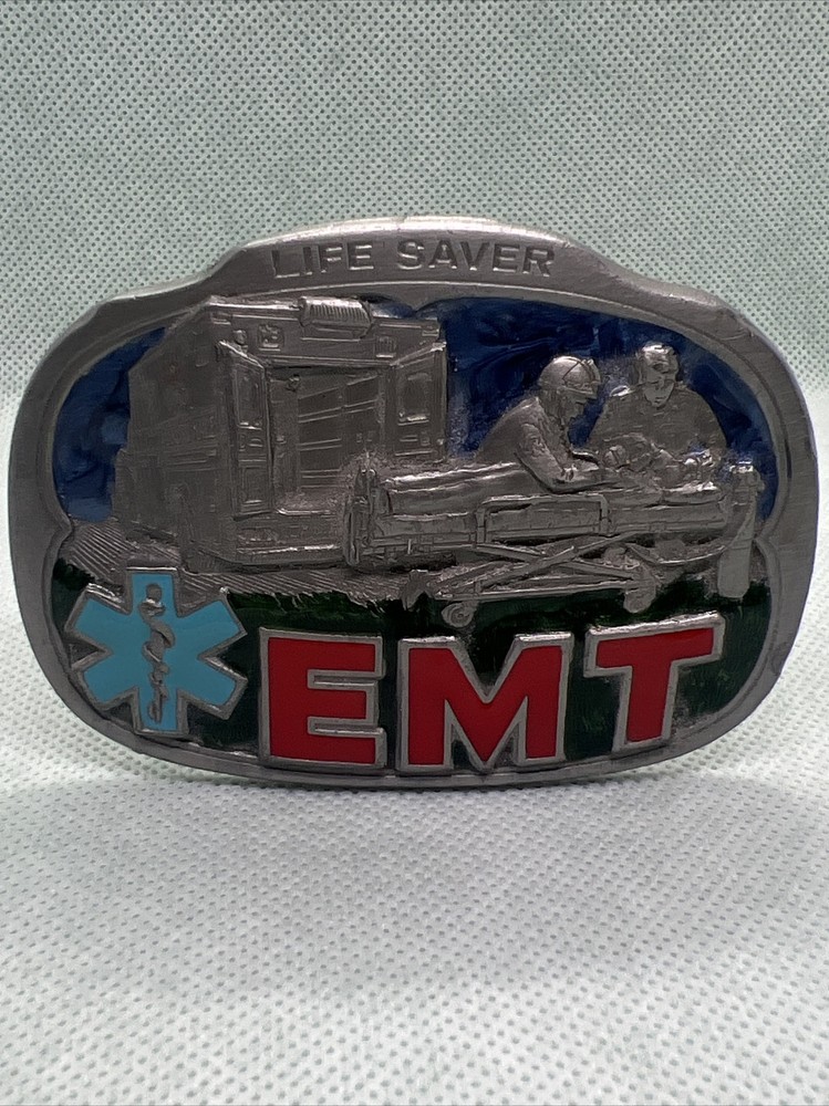 EMT FIRST RESPONDER EMERGENCY MEDICAL LIFE SAVER AMBULANCE BELT BUCKLE USA