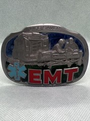 EMT FIRST RESPONDER EMERGENCY MEDICAL LIFE SAVER AMBULANCE BELT BUCKLE USA