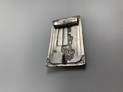 Vintage DECO Red TRACTOR TRAILER Big Rig TRUCK BELT BUCKLE Hook Fast