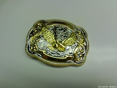 Belt Buckle BALD EAGLE Large 4&Prime; x 3&Prime; Western Cowboy Rodeo Silver Gold