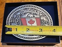 New! Montana Silversmiths Patriotic Canadian Commemoratice BELT BUCKLE