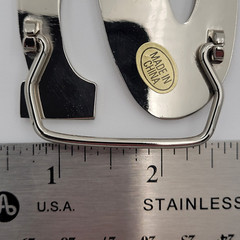 S Initial Brushed Chrome Belt Buckle 2 1/2&Prime; x 2&Prime; Up To 1 1/4&Prime; Belt