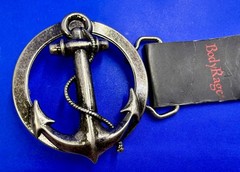 Round Openwork Anchor with Wrapped Rope Nautical Theme Body Rage Belt Buckle