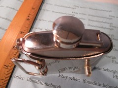 Vintage ~ Belt Buckle Flask with Gun/Pistol Design ~