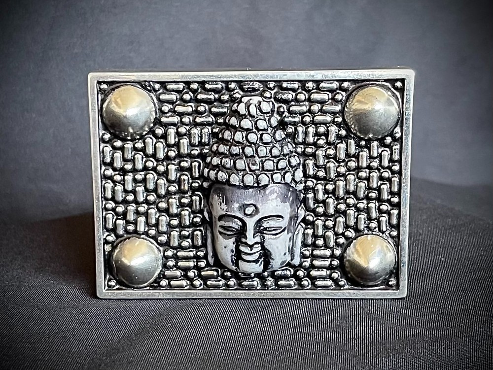 Buddha Belt Buckle Handmade Zen Spiritual 3.75” OOAK Darren McNeese