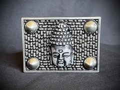 Buddha Belt Buckle Handmade Zen Spiritual 3.75” OOAK Darren McNeese