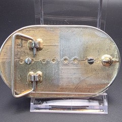 Vintage American Legion Belt Buckle Mens Gold Silver Excellent Oval Emblem