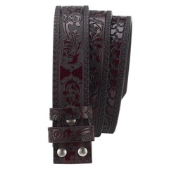 Embossed Western Leather Belt Cowboy Rodeo Casual Leather Belt Floral Embossed