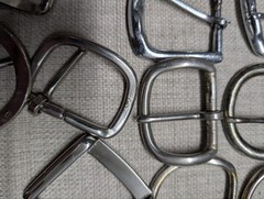 vintage 30 PC LOT western BELT BUCKLES chrome COWBOY rodeo 1.5&Prime; metal steel