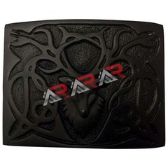 Belt Buckle New Scottish Kilt Stag Head High Quality Jet Black Size 3&Prime; x 2.25&Prime;