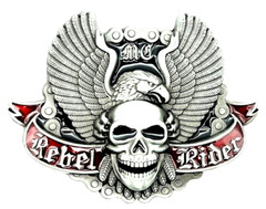 Skull & Eagle Wings Rebel Rider Belt Buckle Biker Gothic New
