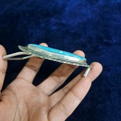 Natural Turquoise Belt Buckle Large Statement Western Belt Buckle Blue Turquoise