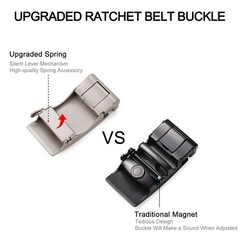 SENDEFN 35MM Ratchet Belt Buckle Only for 1 For Width 1 3/8, D-silver