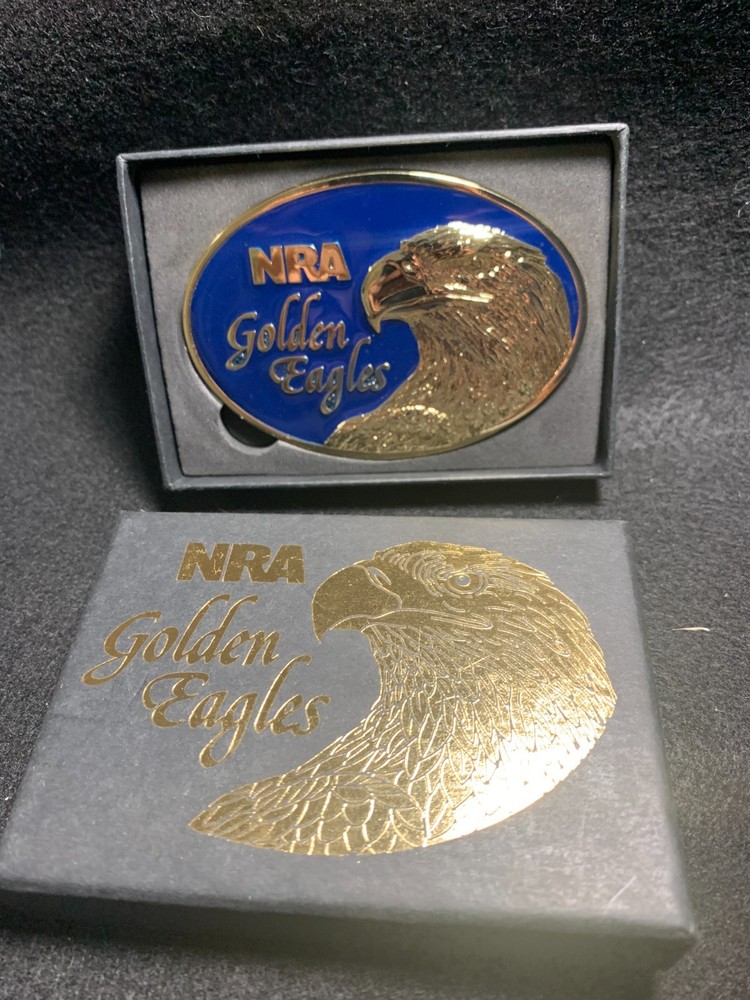 1980&rsquo;s Vintage NRA Golden Eagles Belt Buckle with Original Box