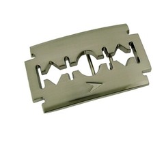 Razor Blade Belt Buckles Barber Shop Hairdresser Hair Stylist Tool Silver Chrome