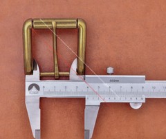 Men Brass Metal Heel Bar Roller End Bar Single Prong Pin Jeans Belt Buckle 40mm