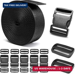 BEYOURD 2&Prime; Heavy-Duty Buckle & Straps Set: 6-Pack Side Release Plastic Buckles,