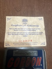VINTAGE 1998 NASCAR JEFF GORDON # 24 PEWTER BELT BUCKLE WITH COA