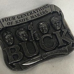 Vintage Belt Buckle Buck Knife Four Gen. of Knife Makers Smokey Mountain/u5a