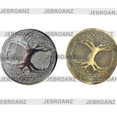 Scottish Round Celtic Tree Kilt Belt Buckle High Quality Chrome/Antique Finish