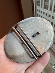 Unbranded United States Military Oval Metal Belt Buckle Two U.S. on Thin Plate