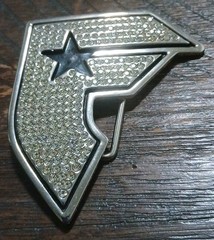 Famous Stars and Straps Belt Buckle Rhinestone Bling F Logo Y2K Travis Barker
