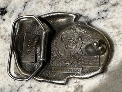 I&rsquo;D RATHER BE FISHING SALMON Vintage 1982 Belt Buckle Great American Buckle Co