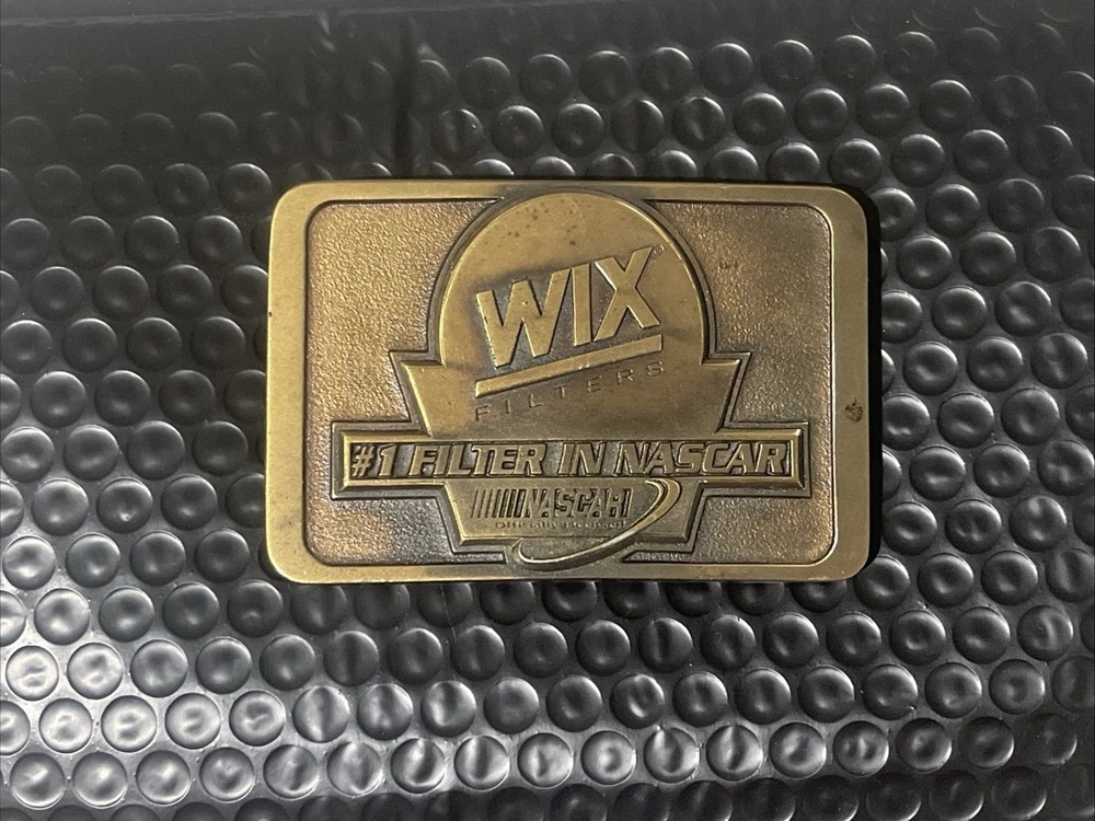 WIX Filters #1 Filter in NASCAR Brass Tone Belt Buckle Racing Made in USA