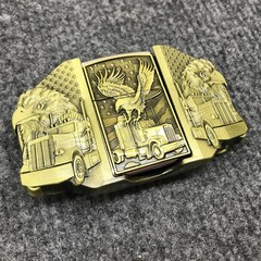 Antique Brushed Eagle Truck Belt Buckle Lighter Holder, Stock in US