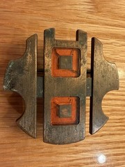 Vintage Modernist Copper Acrylic Belt Buckle Pat Pend Cap-94 Canada C
