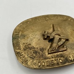 Cast Brass RC Plane Two Meter World Tour Modesto CA Aviation Belt Buckle LE #4