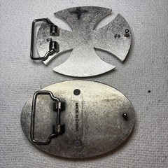 Gothic Black with Silver Cross Belt Buckles Lot Of 2