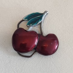 Vintage Inspired Cherry Belt Buckle, Pewter Cute Y2K Accessory 🍒 Retro 90&rsquo;s