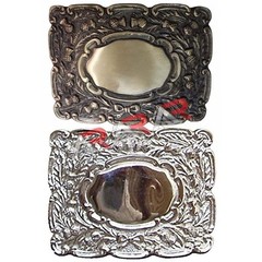 AAR Highland Piper Thistle Design Kilt Belt Buckle Brass Antique / Chrome Finish
