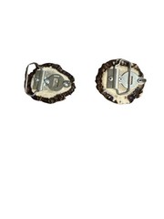 Handmade Hand painted Authentic Elk Bur Belt Buckles Lot Of 2