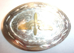 1942 U.S. ARMY AIR CORPS FORCE AVIATION WING PROPELLOR SILVER & GOLD BELT BUCKLE