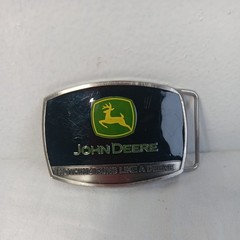JOHN DEERE SpecCast Green Yellow & Black Pewter Enamel Belt Buckle