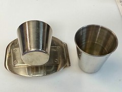 Shot Glass Cup and Holder Reflective Perfect Bar Gag Novelty Game Belt Buckle