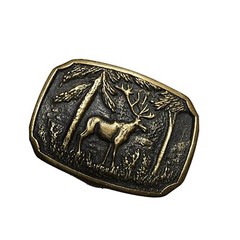 VINTAGE Bull Elk Brass BELT BUCKLE COLLECTIBLE HUNTING SPORTSMANSHIP