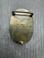vintage Mexican Nickel Plated Bronze w/ Abalone Inlays 1” BELT BUCKLE