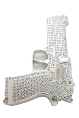 Gun Belt Buckle Western Men Really Rodeo Cowboy Style Silver FULL OF RHINESTONES