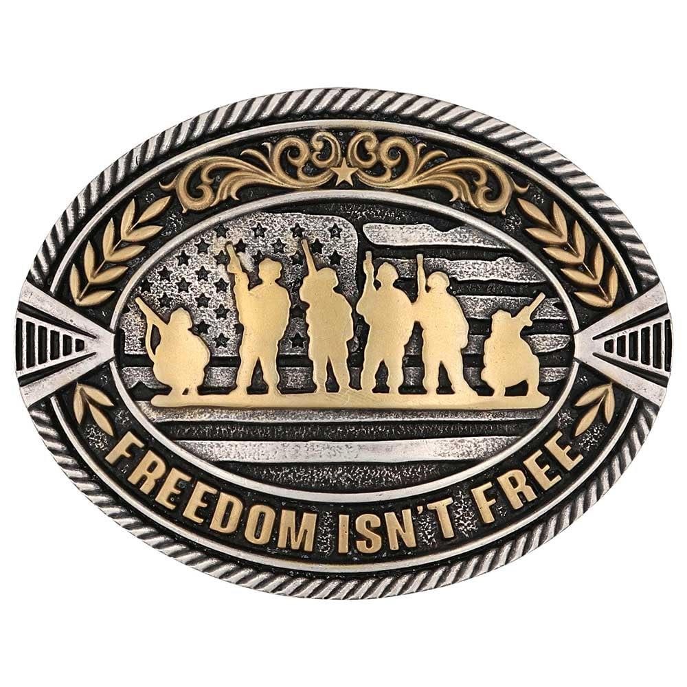 Montana Silversmiths Attitude Freedom Isn&rsquo;t Free Soldier Western Belt Buckle