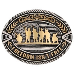 Montana Silversmiths Attitude Freedom Isn&rsquo;t Free Soldier Western Belt Buckle