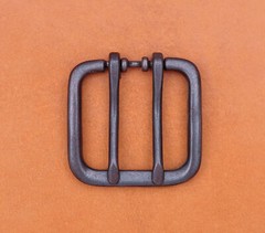 Wide Double Tongue Pin Roller Prong Pin Belt Black Buckle Fits 40MM Belt Straps