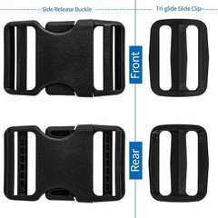 2&Prime; Heavy-Duty Buckle & Straps Set: 6-Pack Side Release Plastic Buckles+11 Yards