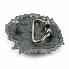 Lion Head Belt Buckle Antique Silver Finish Wild Life Safari Fits 1.5&Prime; Belts