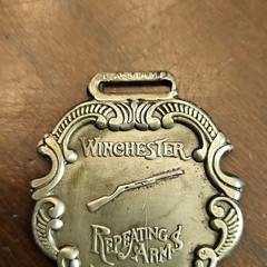 Winchester Metal Western Belt Buckle Antique Finish Silver 1.5in Rifle Logo